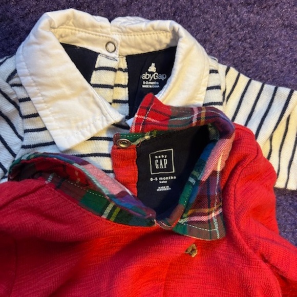 Gap baby collared long sleeve one piece outfits (x2) - 0-3 months - Picture 2 of 5